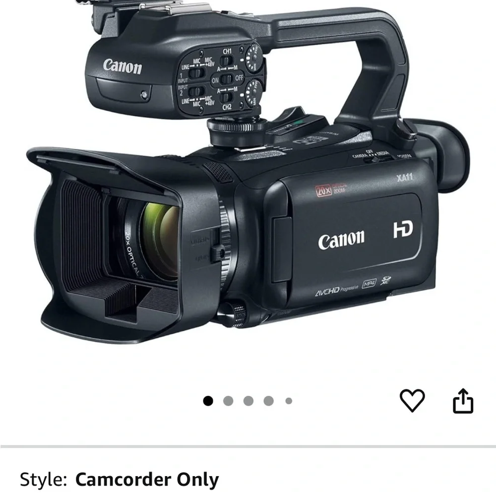 Canon XA11 Black Professional Video Camera with Flip-Out LCD